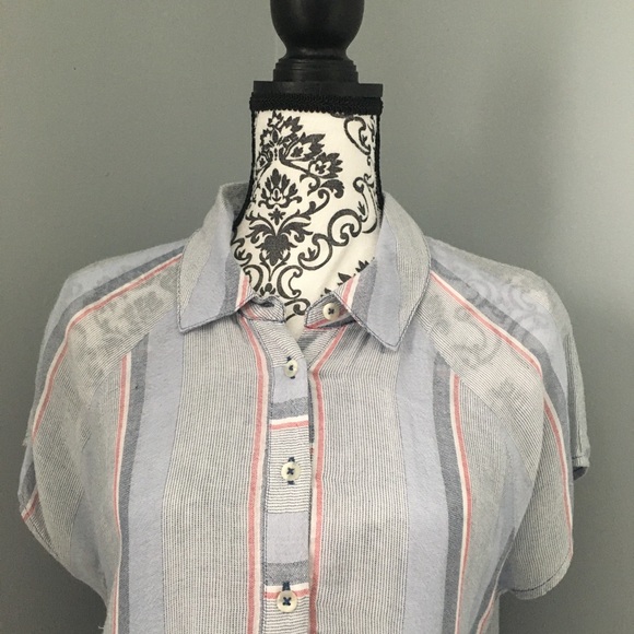 Free People New Spring Love Striped Tunic Top Red - Picture 4 of 9